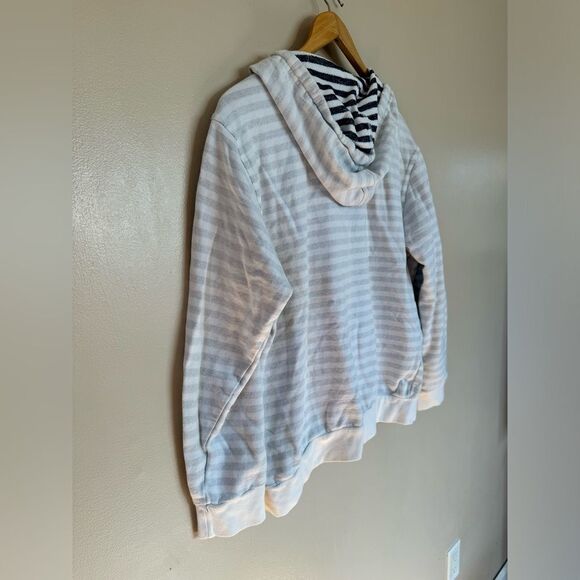 Men’s White Hudson & Barrow Subtle Striped 1/4 Zip Hoodie EUC - Picture 4 of 6